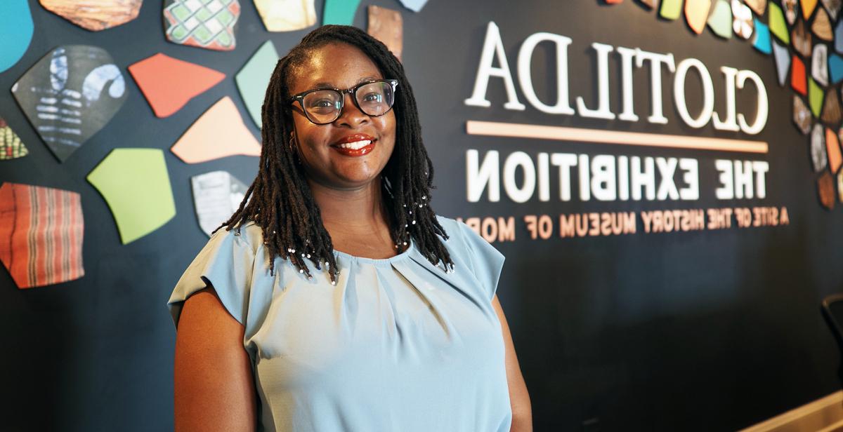 Jessica Fairley, a University of South Alabama communication graduate, manages the Africatown Heritage House museum, which welcomed its first guests this week.